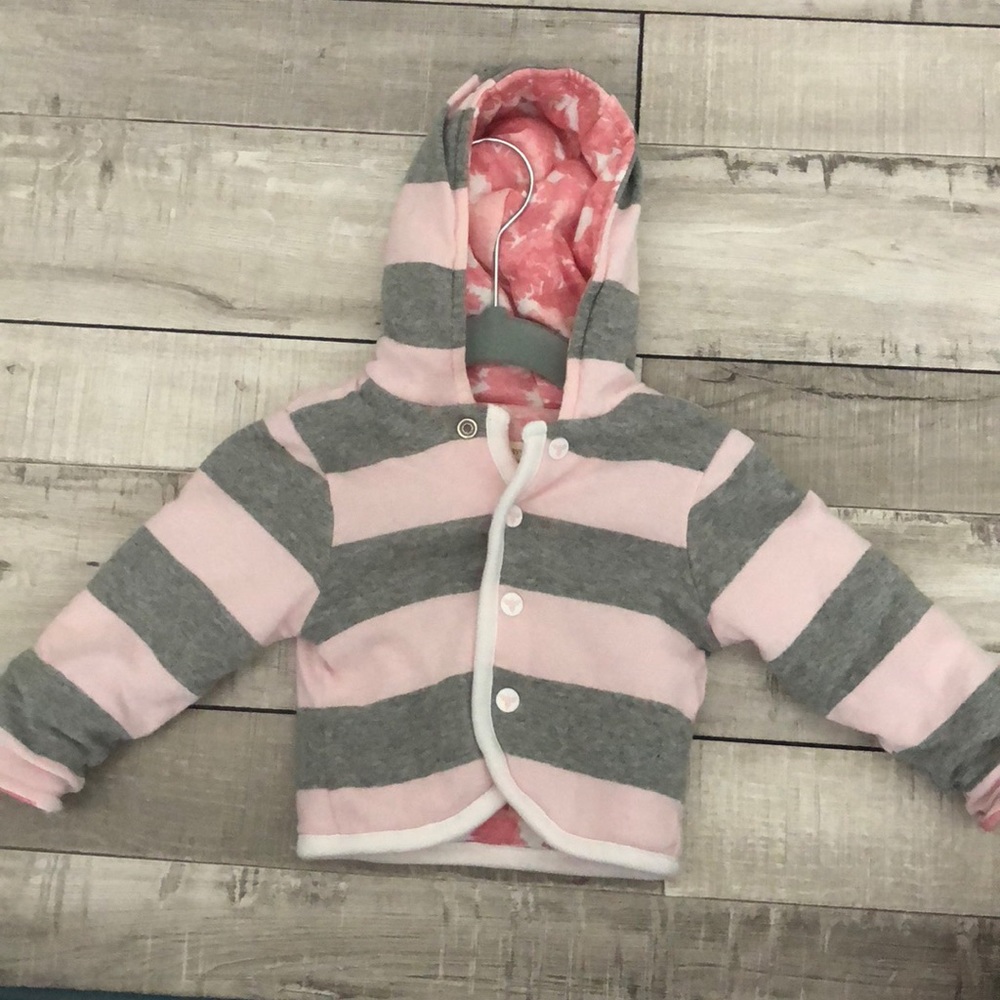 Never worn Burt’s bees stripe hoodie (reversible)